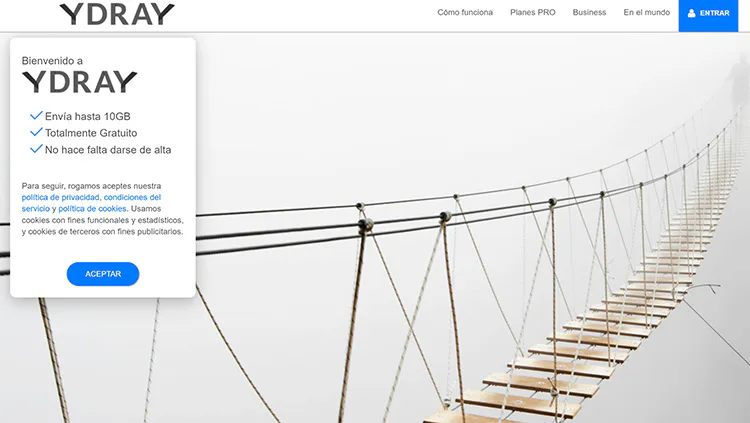lista de opciones para compartir archivos