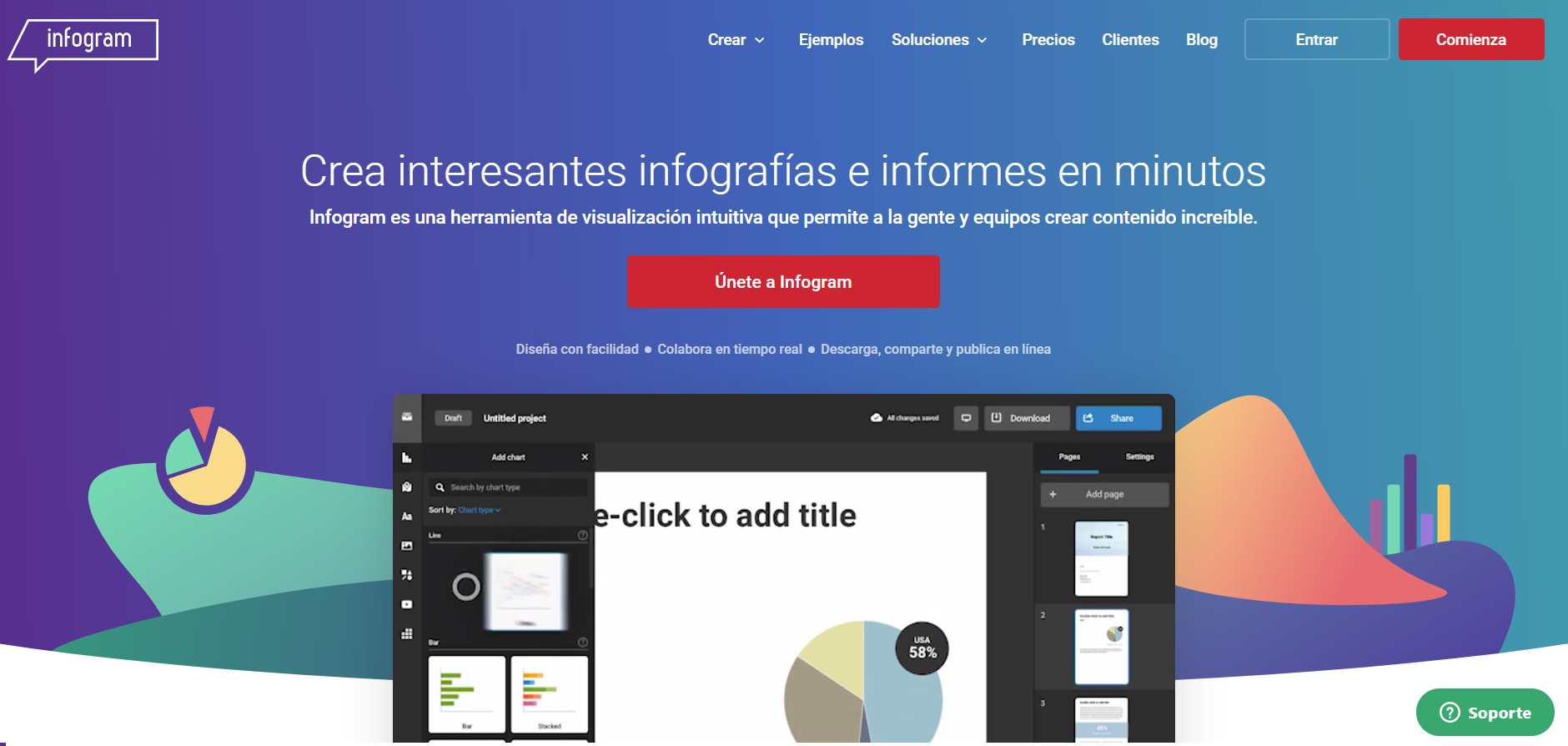 interfaz plataforma infogram