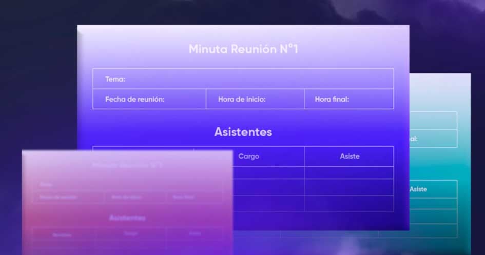 Formato de minuta de reunión en Excel