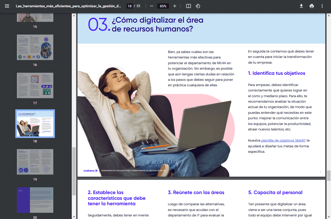 ebook Herramientas digitales para transformar la gestión de RR.HH. de Crehana