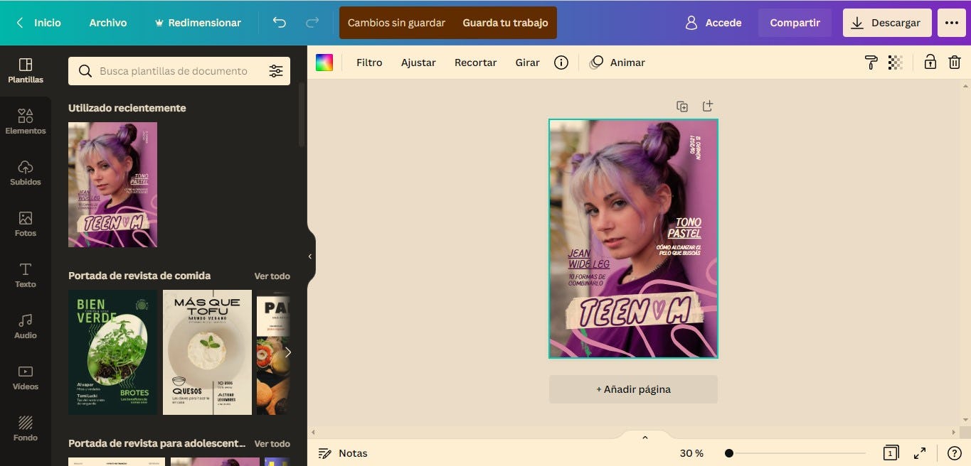 Plantillas para hacer revistas en Canva