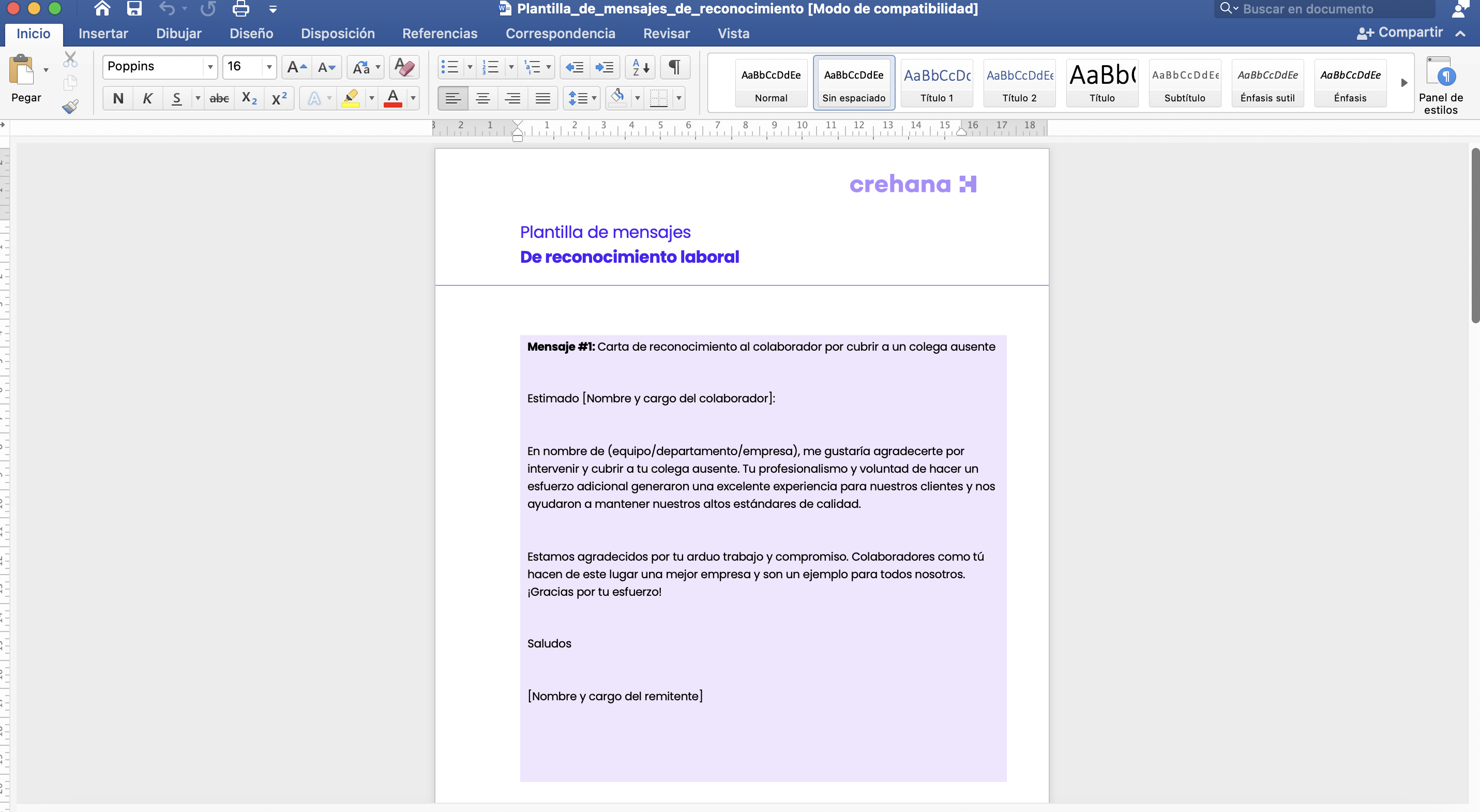 mensajes de reconocimiento laboral