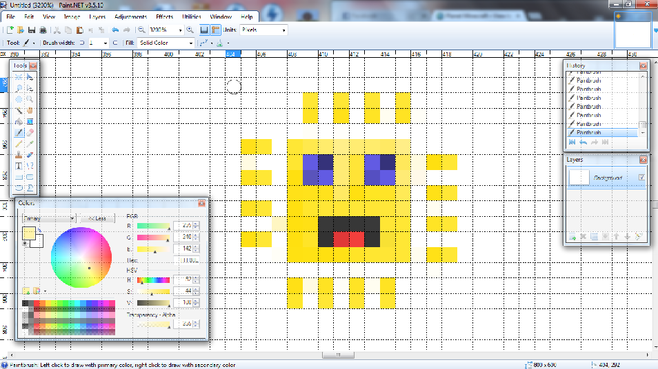 interfaz de Paint NET