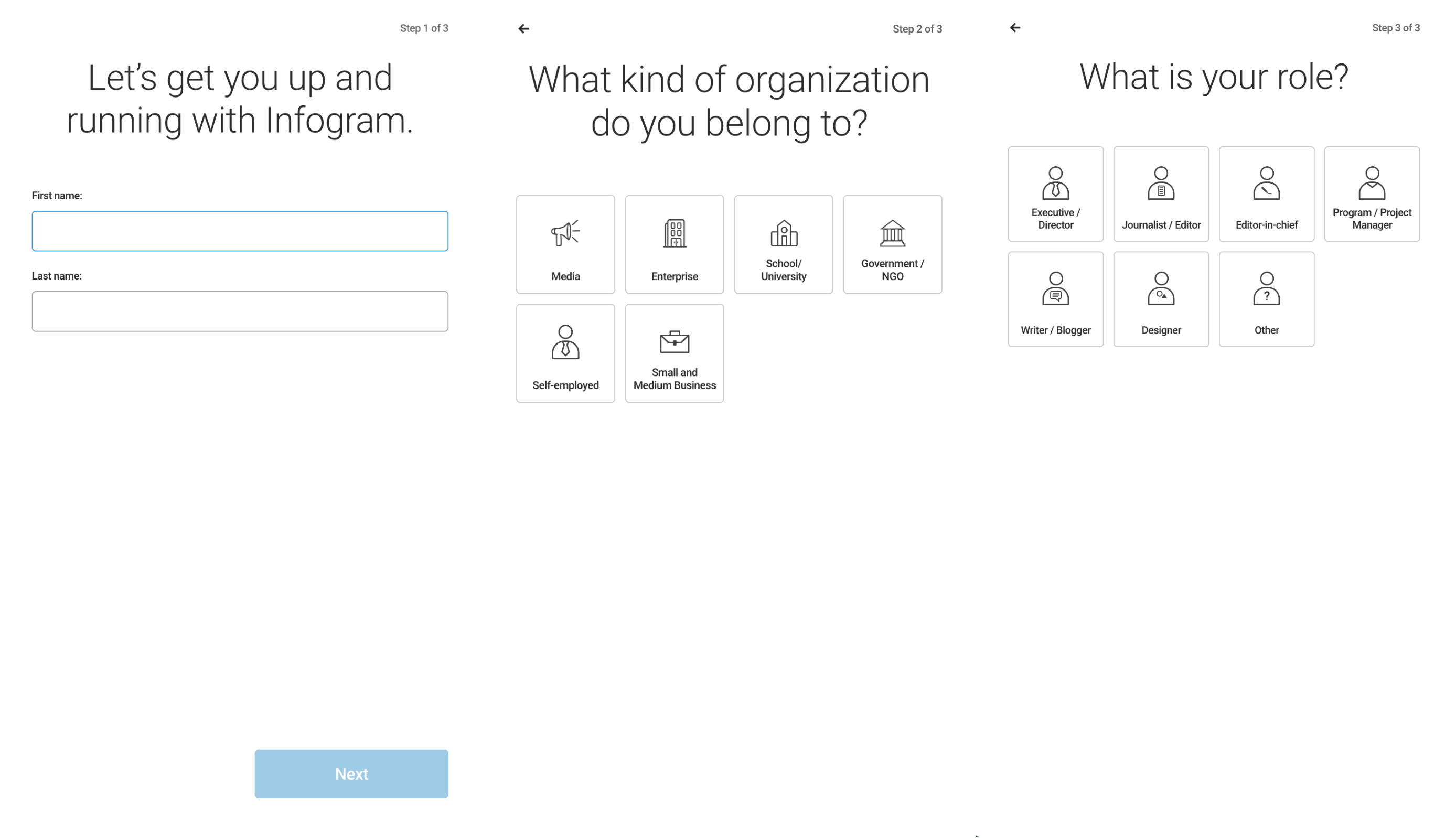 interfaz infogram usuario