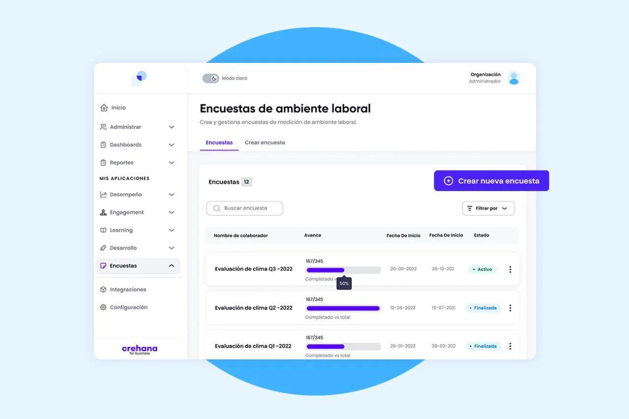 plataforma de engagement y desempeño Crehana