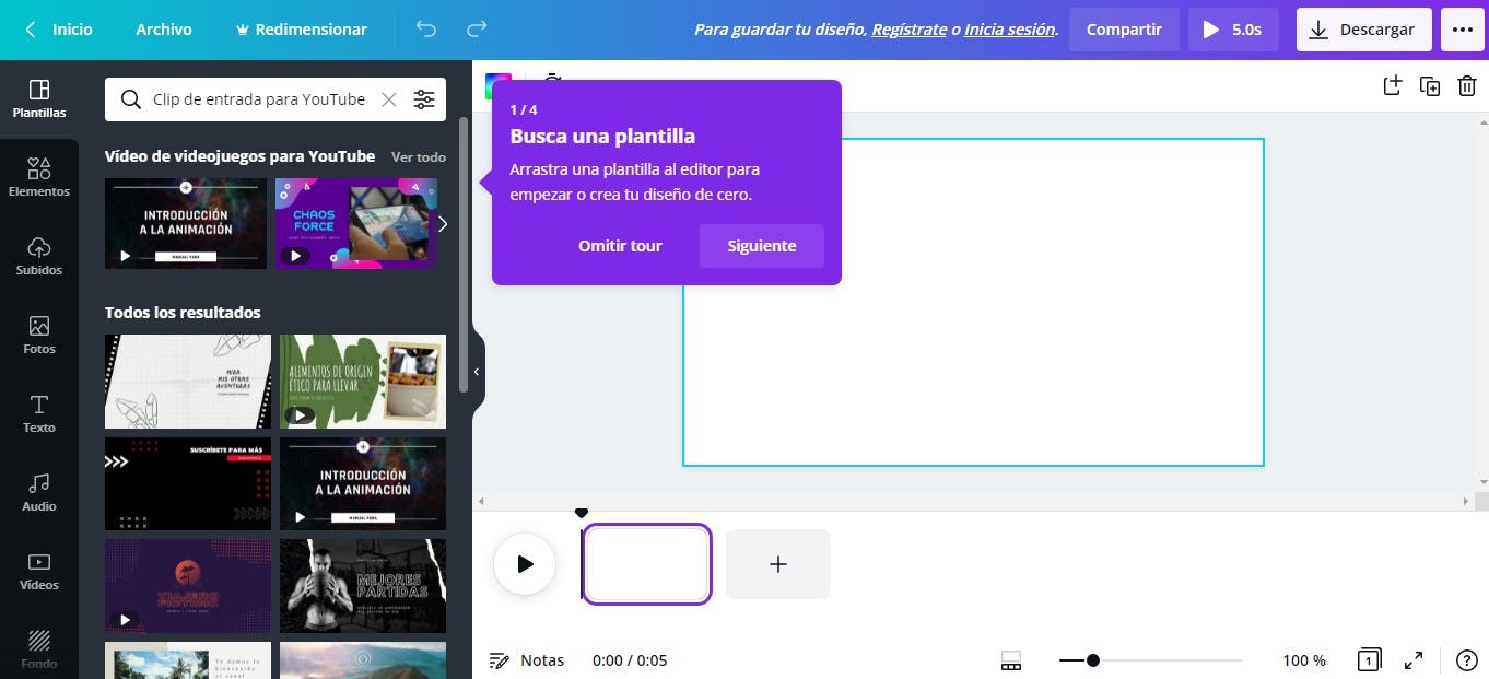 Haciendo intros de YouTube en Canva