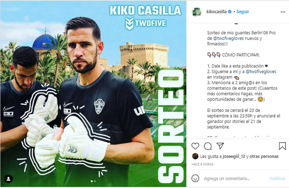 giveaway ejemplos guantes de portero