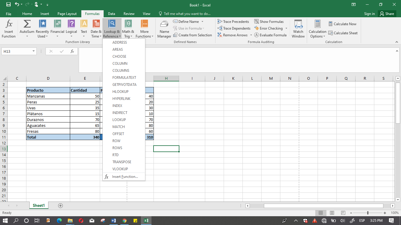 como usar la funcion en excel