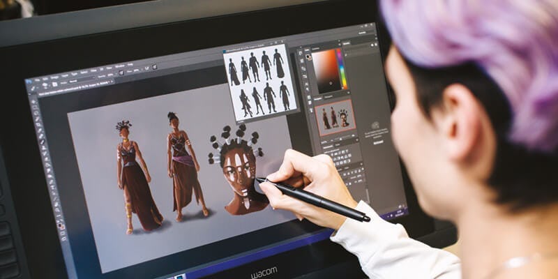 ilustradora en un estudio de animación