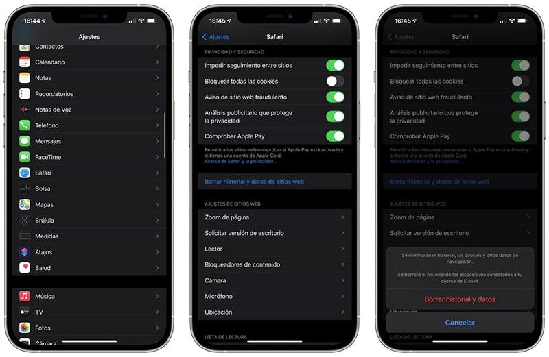 cómo borrar la memoria caché en iOS