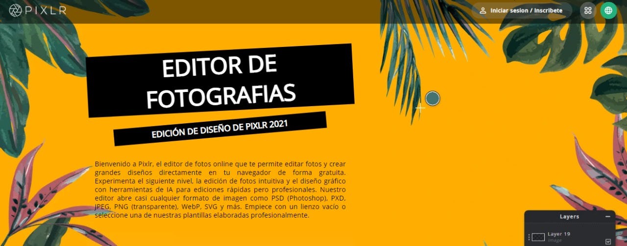  Pixlr edición de fotos en línea 
