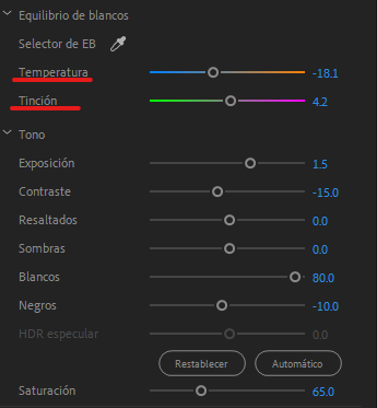 corrección de color en Premiere