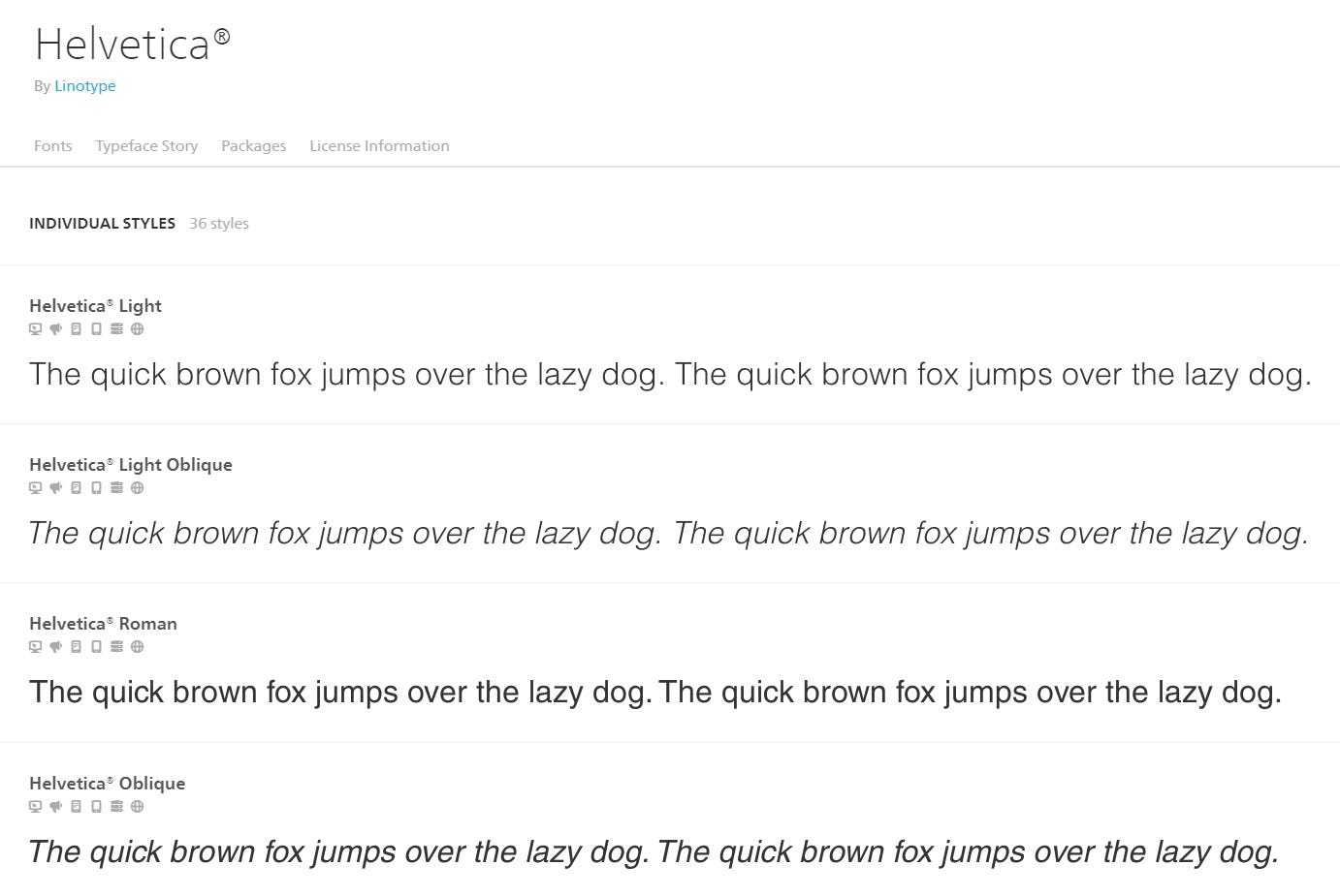 tipo de letra Helvetica
