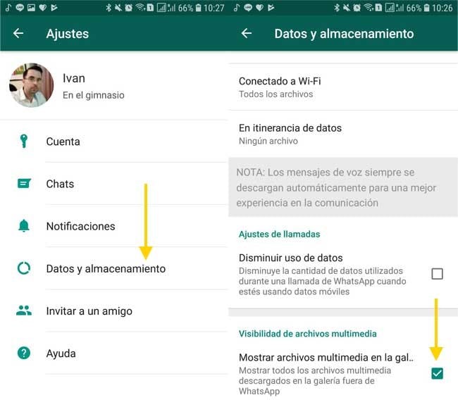 Eliminar almacenamiento automático WhatsApp en Android