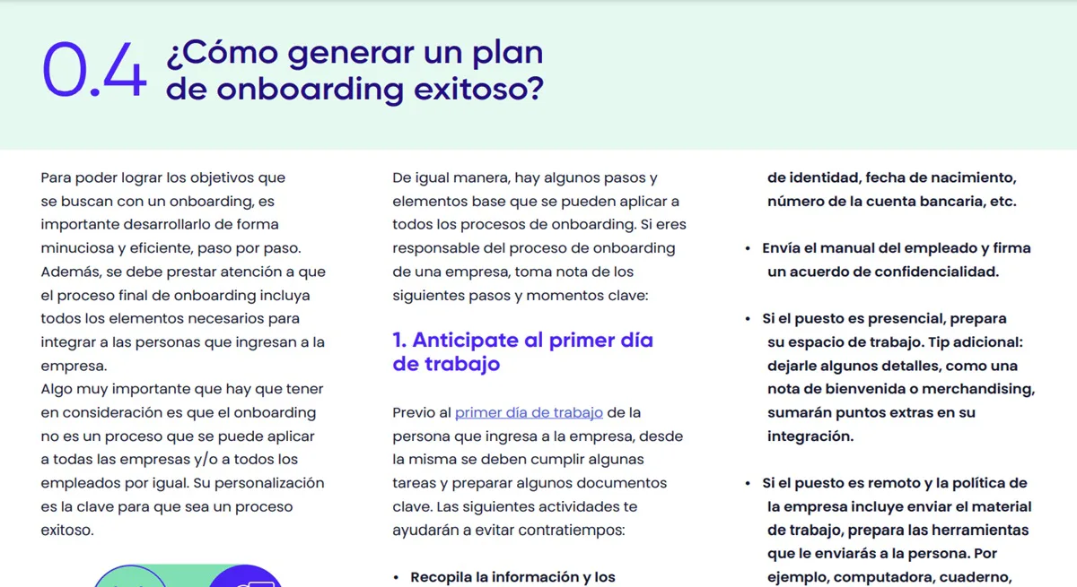 Plan de acogida exitoso