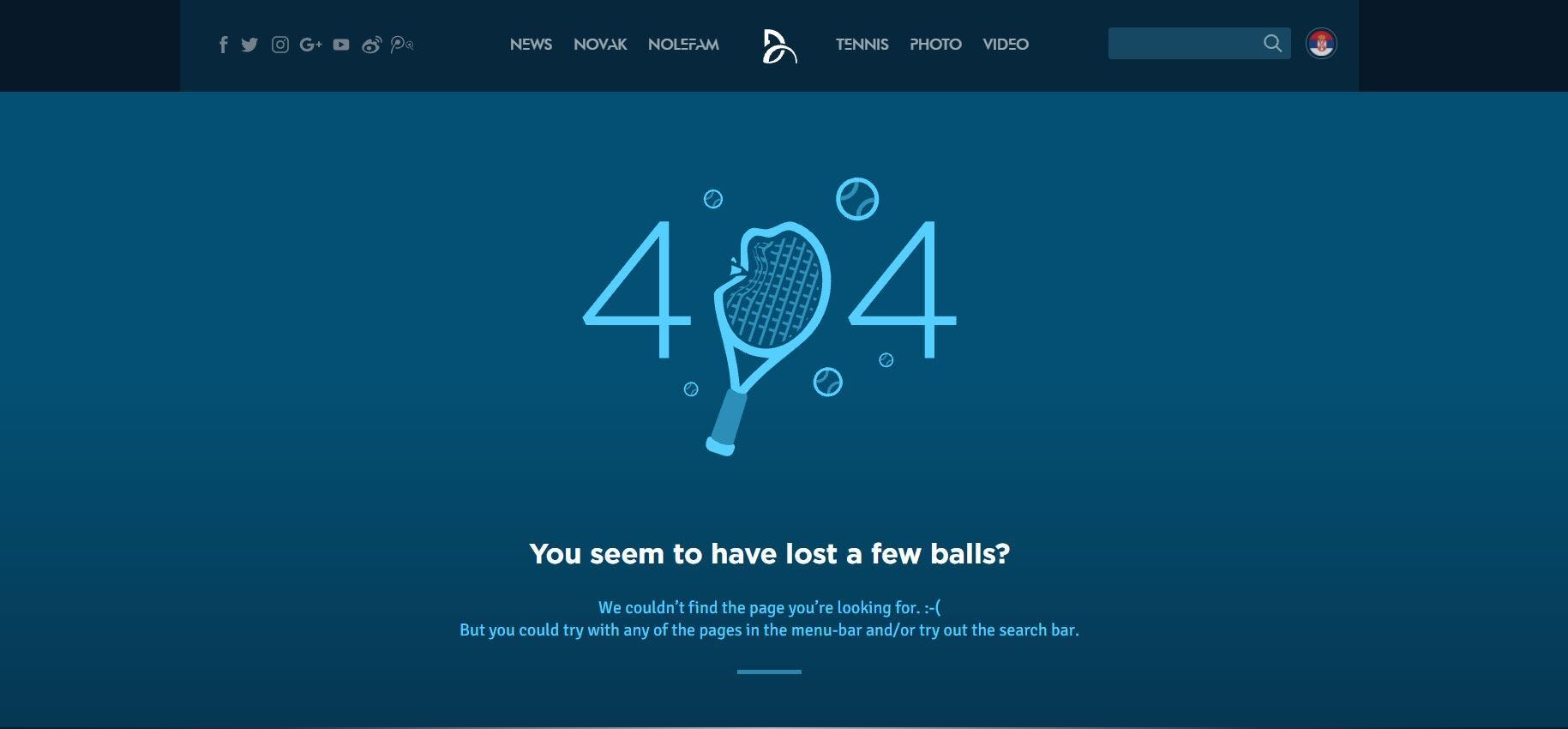 error 404 web de deportes