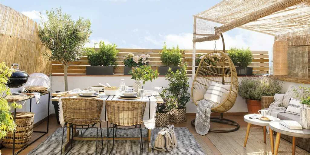 decoración de terrazas con estilo Boho Chic
