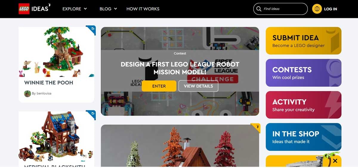 Publicidad disruptiva en página de Lego