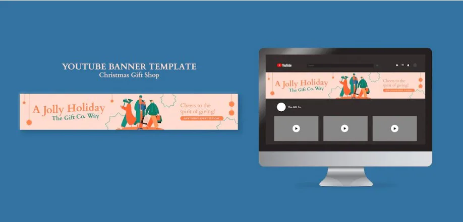 Template de YouTube para navidad
