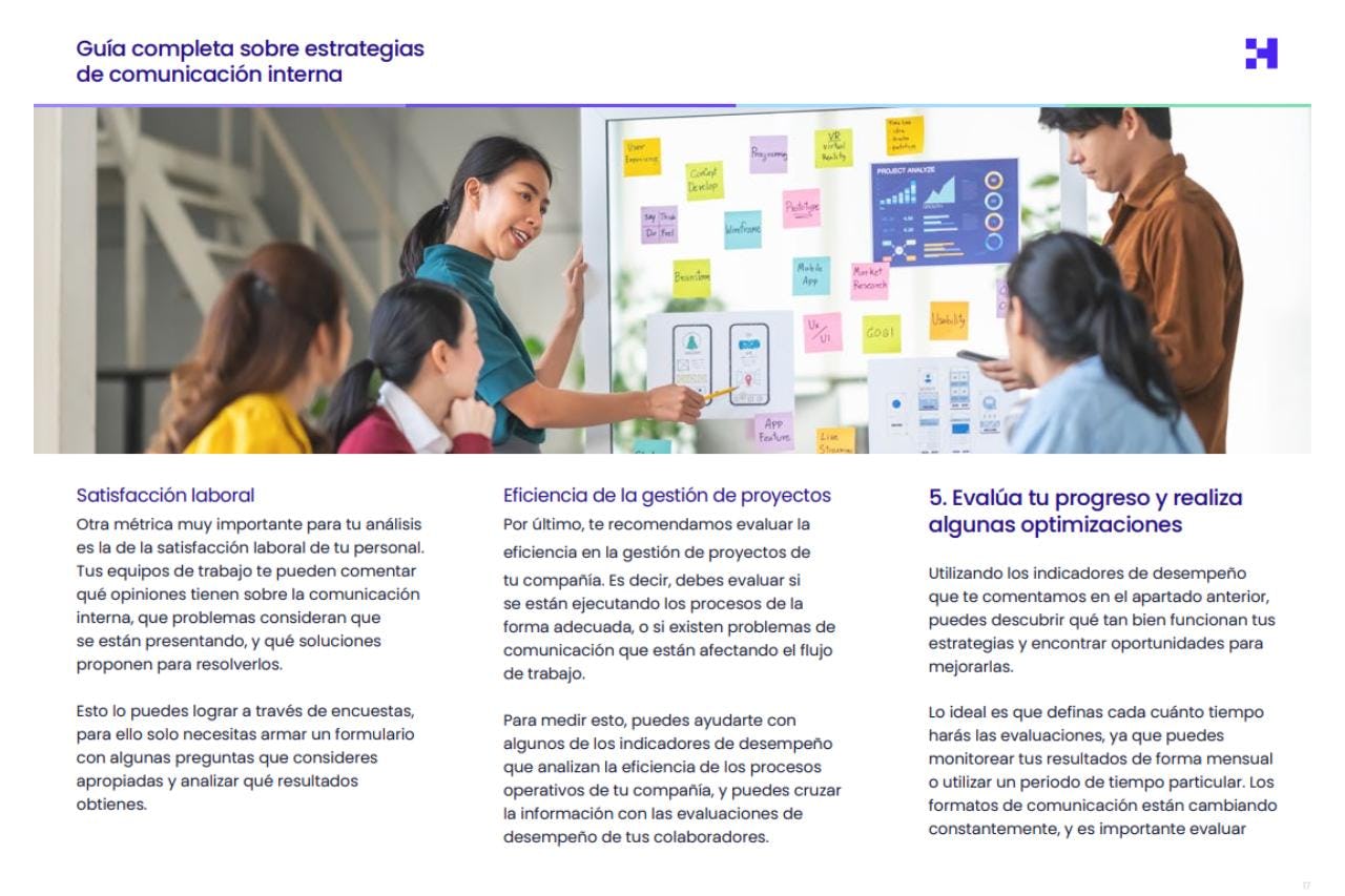 Guía sobre estrategias de comunicación interna