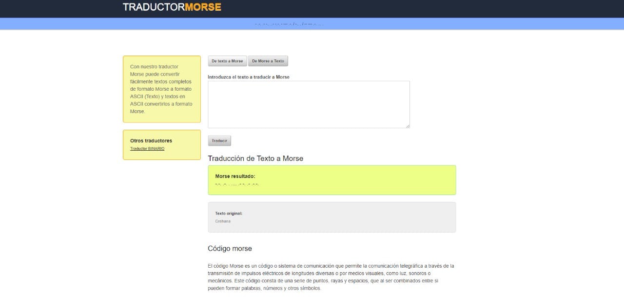Traductor morse convertidor de letras a código