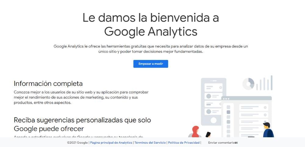 Interfaz Google Analytics