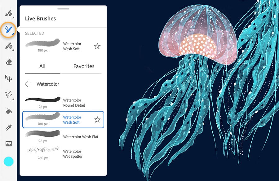 Pinceles de Adobe Fresco