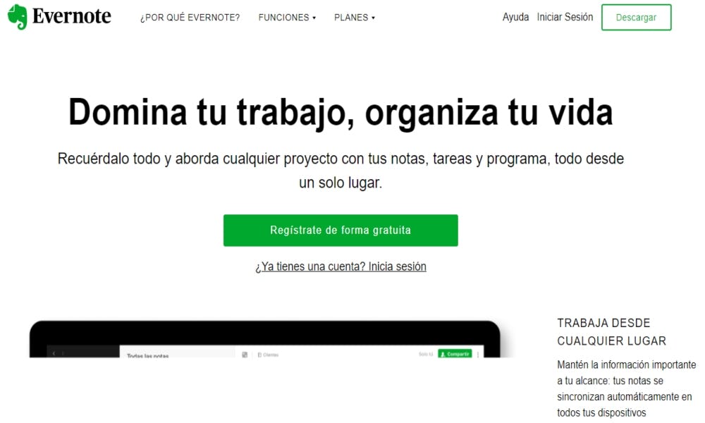 Evernote identificada como una de las herramientas para la administración del tiempo