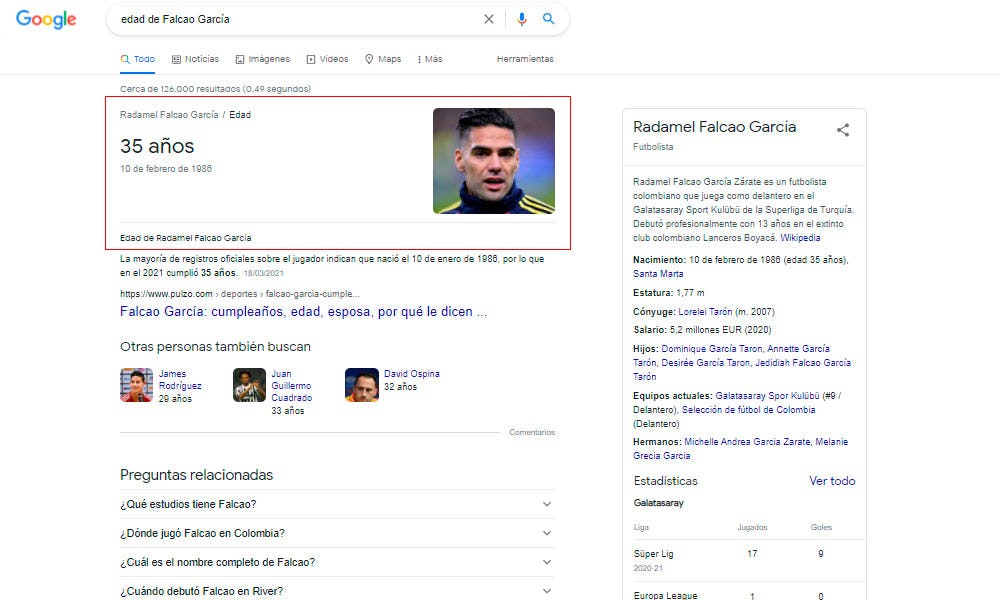 direct box answer serp