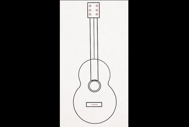 Dibujo a lápiz de una guitarra