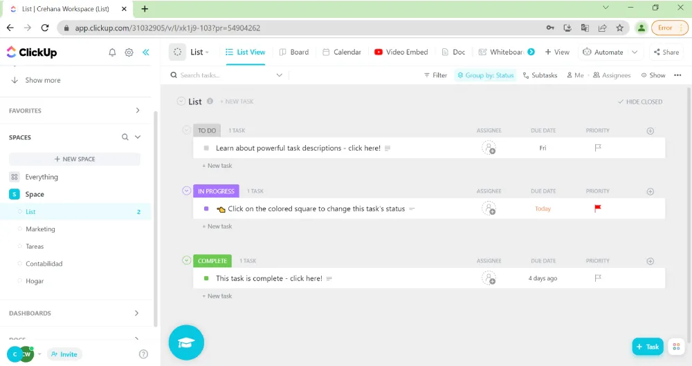 Paso 9 para crear una cuenta en ClickUp