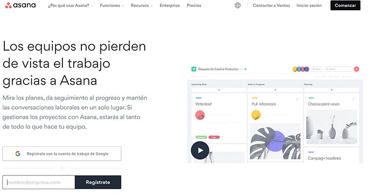 asana app de productividad