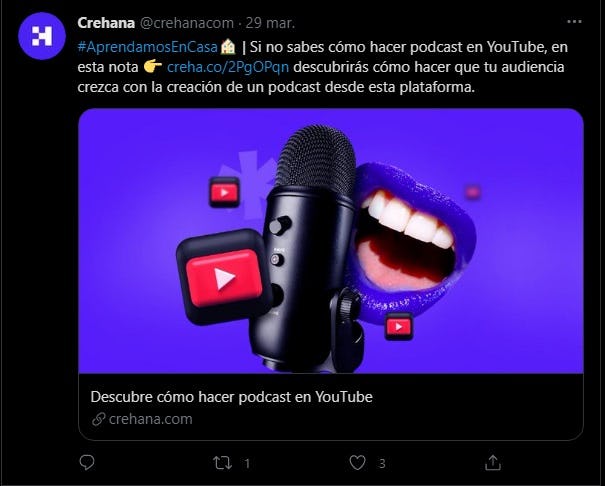 ejemplo de técnica de copywriting en un tuit