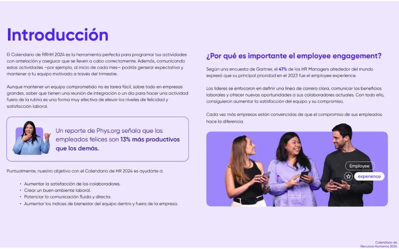 Calendario de Recursos Humanos
