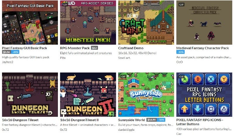 vender trabajos de pixel art