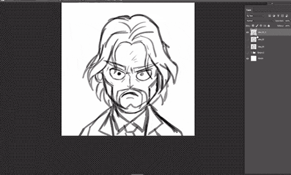 Dibujo de arte lineal sobre personajes