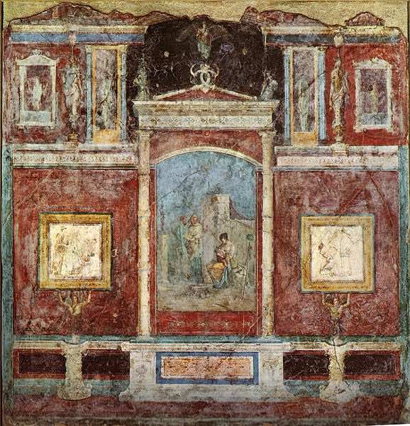 Tercer estilo Pintura romana Fresco en el cubículo de la casa della Farnesina
