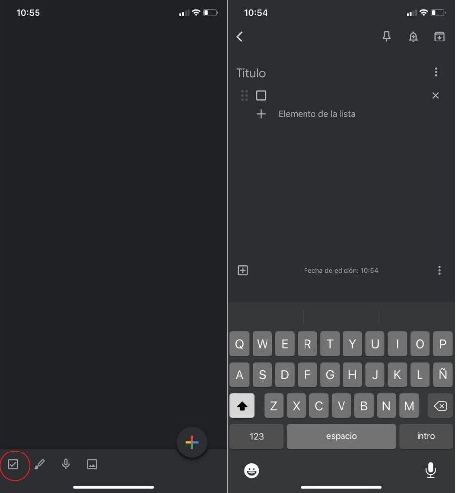 como crear listas en google keep