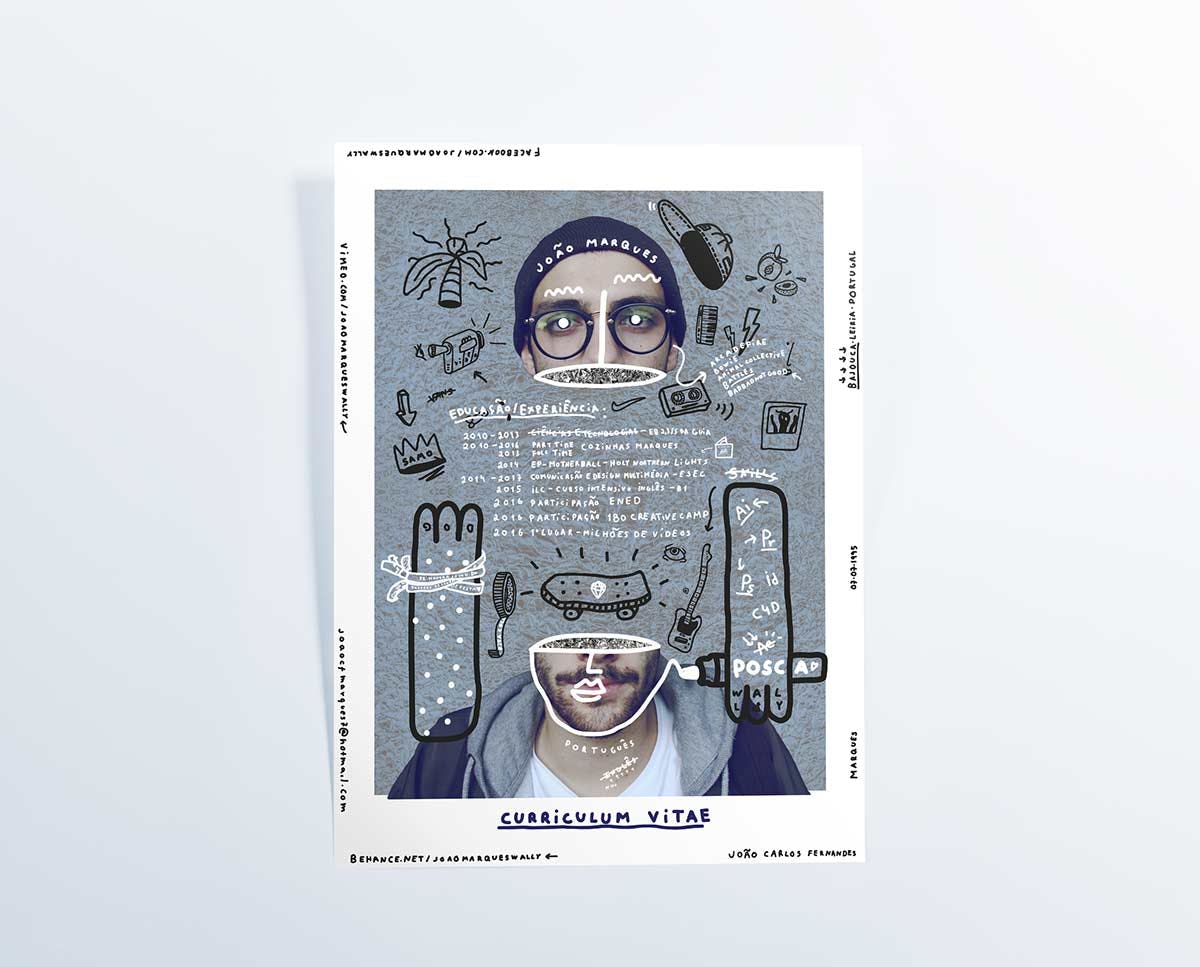 ejemplo de currículum creativo diseñado por João Marques