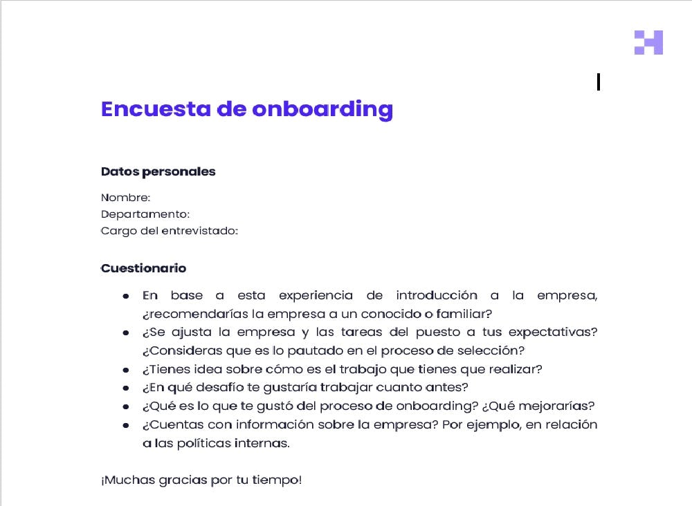 Encuesta de onboarding