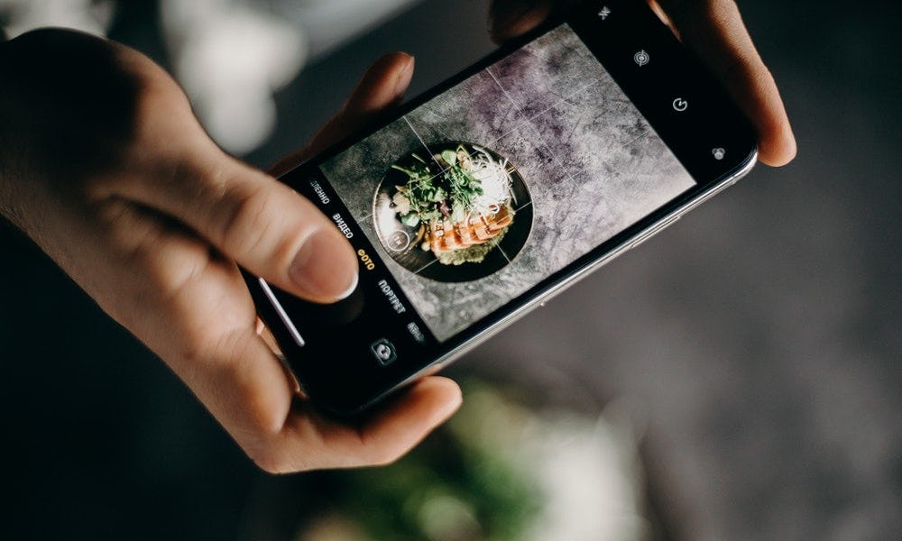 Clásica cuadrícula de la cámara de iPhone