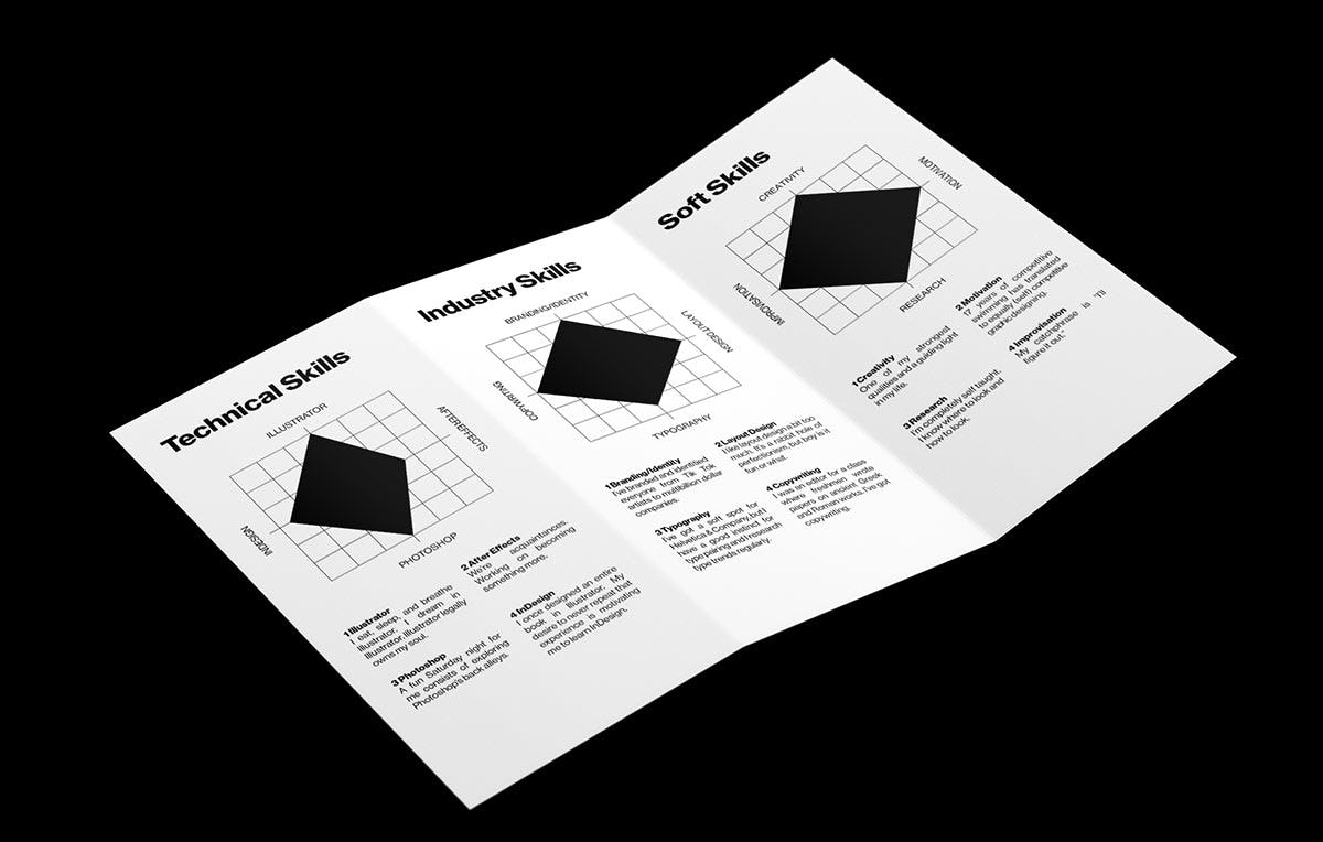 ejemplo de currículum creativo diseñado por Elizabeth Nelson