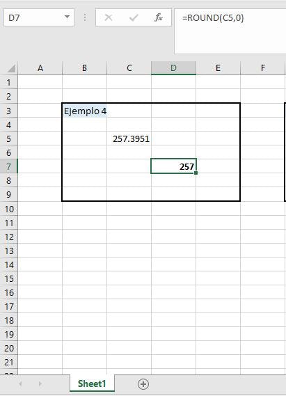 muestra de un ejercicio funcion redondear