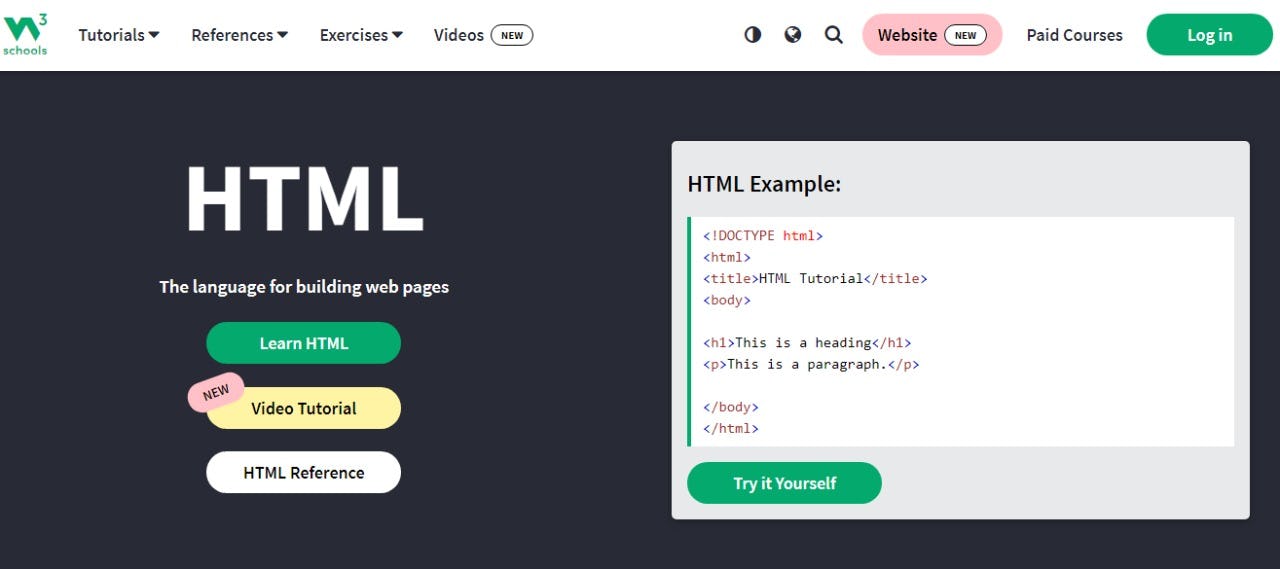 W3Schools página web