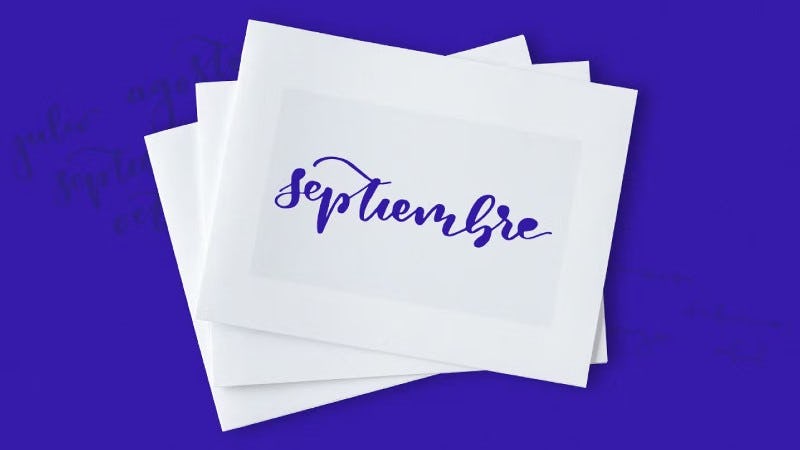 Lettering con meses del año