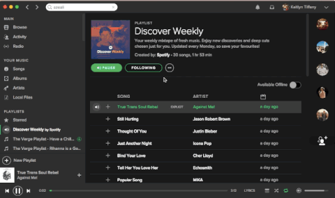 spotify lista de musica gif