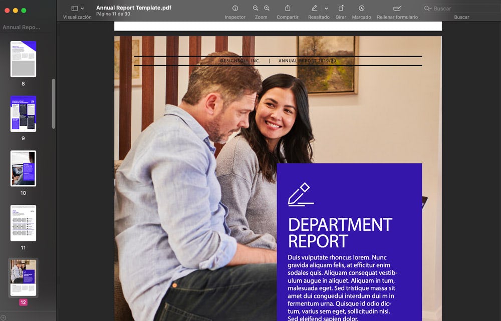 plantilla para presentar un informe anual del área de RR.HH.