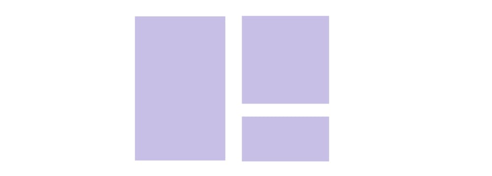 rectángulos y cuadrados morados sobre fondo blanco