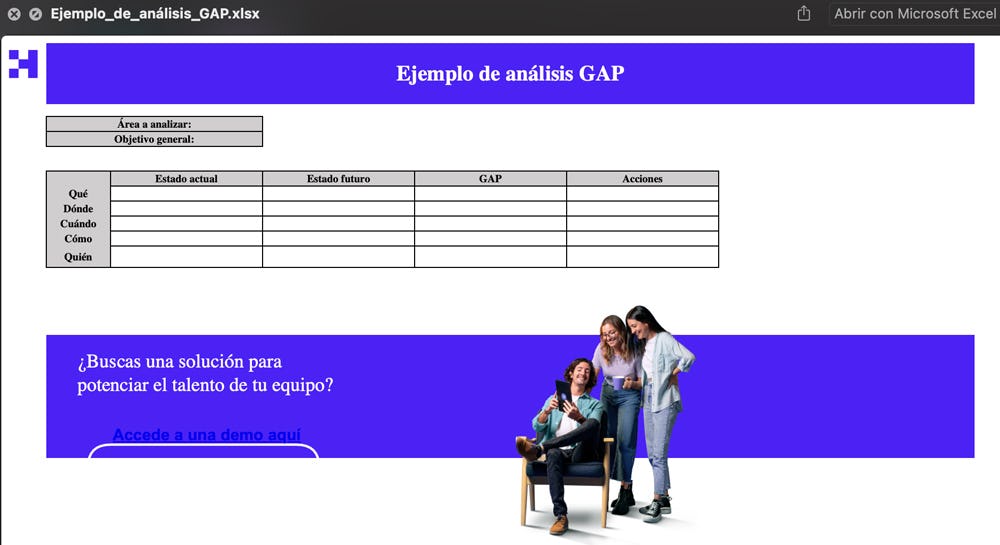 plantilla análisis GAP