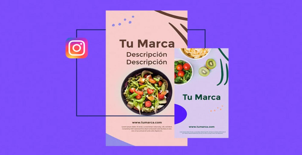 Plantilla de comida saludable para Instagram Stories